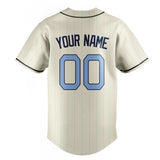 Custom Cream & Light Blue Light Blue Pinstripe Fan Baseball Jersey BB01240529YX216