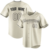 Custom Cream & Black Color Fan Baseball Jersey BB01240529YX219