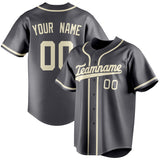 Custom Steel Gray & Cream Color Fan Baseball Jersey