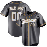 Custom Steel Gray & White Color Fan Baseball Jersey