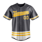 Custom Steel Gray & Gold Double Stripe Fan Baseball Jersey BB01240530CK284