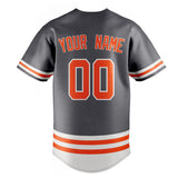 Custom Steel Gray & Orange Double Stripe Fan Baseball Jersey BB01240530CK285