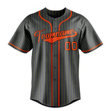 Custom Steel Gray & Orange Neon Green Pinstripe Fan Baseball Jersey BB01240530CK287