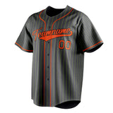 Custom Steel Gray & Orange Neon Green Pinstripe Fan Baseball Jersey BB01240530CK287