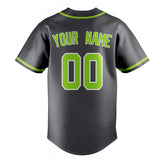 Custom Steel Gray & Neon Green Color Fan Baseball Jersey BB01240530CK289