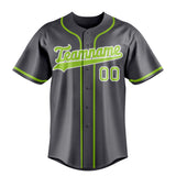 Custom Steel Gray & Neon Green Color Fan Baseball Jersey BB01240530CK289