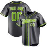 Custom Steel Gray & Neon Green Color Fan Baseball Jersey