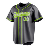 Custom Steel Gray & Neon Green Color Fan Baseball Jersey BB01240530CK289