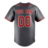 Custom Steel Gray & Red Color Fan Baseball Jersey BB01240530CK291