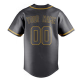 Custom Steel Gray & Old Gold Color Fan Baseball Jersey BB01240530CK292