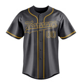 Custom Steel Gray & Old Gold Color Fan Baseball Jersey BB01240530CK292