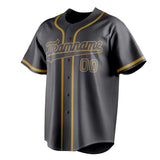 Custom Steel Gray & Old Gold Color Fan Baseball Jersey BB01240530CK292