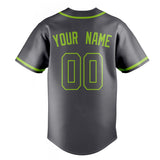 Custom Steel Gray & Neon Green Color Fan Baseball Jersey BB01240530CK293