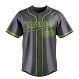 Custom Steel Gray & Neon Green Color Fan Baseball Jersey BB01240530CK293