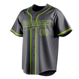 Custom Steel Gray & Neon Green Color Fan Baseball Jersey BB01240530CK293