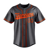 Custom Steel Gray & Orange Color Fan Baseball Jersey BB01240530CK295