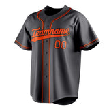 Custom Steel Gray & Orange Color Fan Baseball Jersey BB01240530CK295