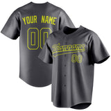 Custom Steel Gray & Neon Yellow Color Fan Baseball Jersey