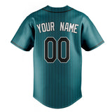 Custom Teal & Black Black Pinstripe Fan Baseball Jersey BB01240530CK320