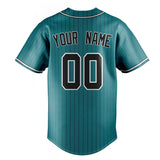 Custom Teal & Black Black Pinstripe Fan Baseball Jersey BB01240530CK321