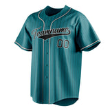 Custom Teal & Black Black Pinstripe Fan Baseball Jersey BB01240530CK321