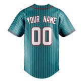 Custom Teal & White White Pinstripe Fan Baseball Jersey BB01240530CK322