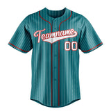 Custom Teal & White White Pinstripe Fan Baseball Jersey BB01240530CK322