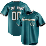 Custom Teal & White Color Fan Baseball Jersey