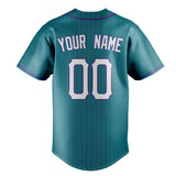 Custom Teal & White Purple Pinstripe Fan Baseball Jersey BB01240530CK324