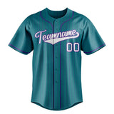 Custom Teal & White Purple Pinstripe Fan Baseball Jersey BB01240530CK324