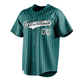 Custom Teal & White White Pinstripe Fan Baseball Jersey BB01240530CK325