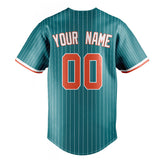 Custom Teal & Orange White Pinstripe Fan Baseball Jersey BB01240530CK326