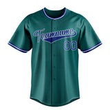 Custom Teal & Royal Color Fan Baseball Jersey BB01240530CK327