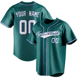 Custom Teal & White Color Fan Baseball Jersey