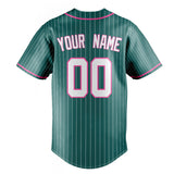 Custom Teal & White White Pinstripe Fan Baseball Jersey BB01240530CK329