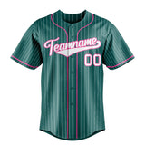 Custom Teal & White White Pinstripe Fan Baseball Jersey BB01240530CK329