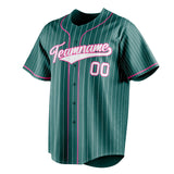 Custom Teal & White White Pinstripe Fan Baseball Jersey BB01240530CK329