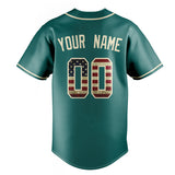 Custom Teal & Cream Vintage USA Flag Fan Baseball Jersey BB01240530CK331