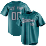 Custom Teal & Gray Color Fan Baseball Jersey BB01240530CK334