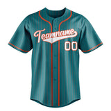 Custom Teal & White Orange Pinstripe Fan Baseball Jersey BB01240530CK336