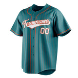 Custom Teal & White Orange Pinstripe Fan Baseball Jersey BB01240530CK336