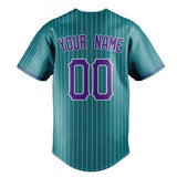 Custom Teal & Purple White Pinstripe Fan Baseball Jersey BB01240530CK337