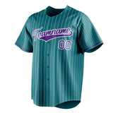 Custom Teal & Purple White Pinstripe Fan Baseball Jersey BB01240530CK337