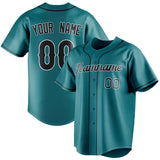 Custom Teal & Black Color Fan Baseball Jersey