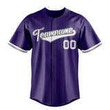 Custom Purple & White Black Pinstripe Fan Baseball Jersey BB01240530JZ240