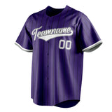 Custom Purple & White Black Pinstripe Fan Baseball Jersey BB01240530JZ240