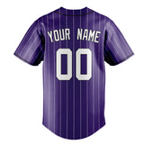 Custom Purple & White White Pinstripe Fan Baseball Jersey BB01240530JZ242