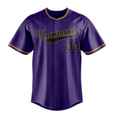 Custom Purple & Black Black Pinstripe Fan Baseball Jersey BB01240530JZ245