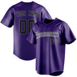 Custom Purple & Black Color Fan Baseball Jersey