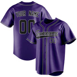 Custom Purple & Black Color Fan Baseball Jersey